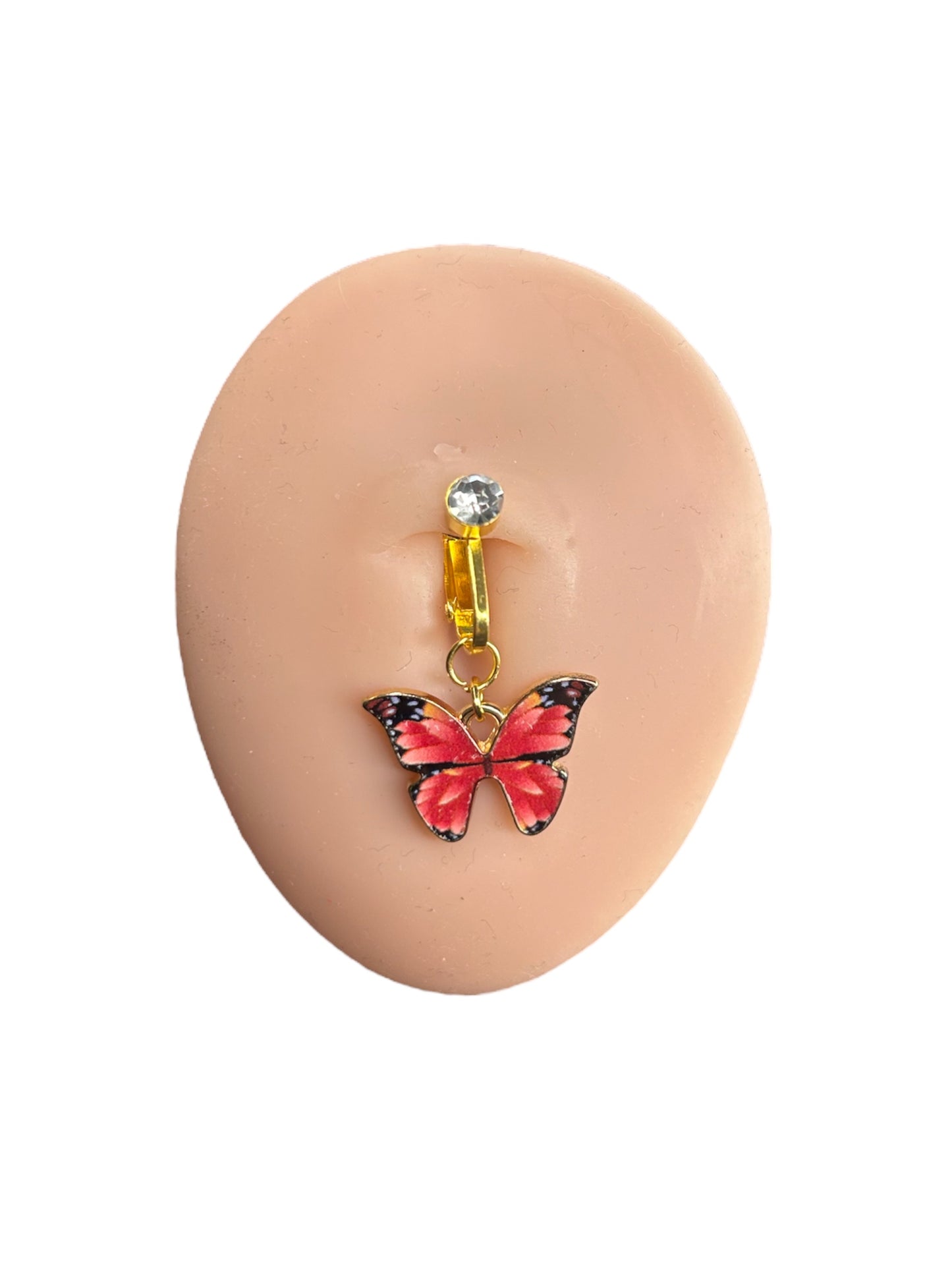 Butterfly fake belly ring
