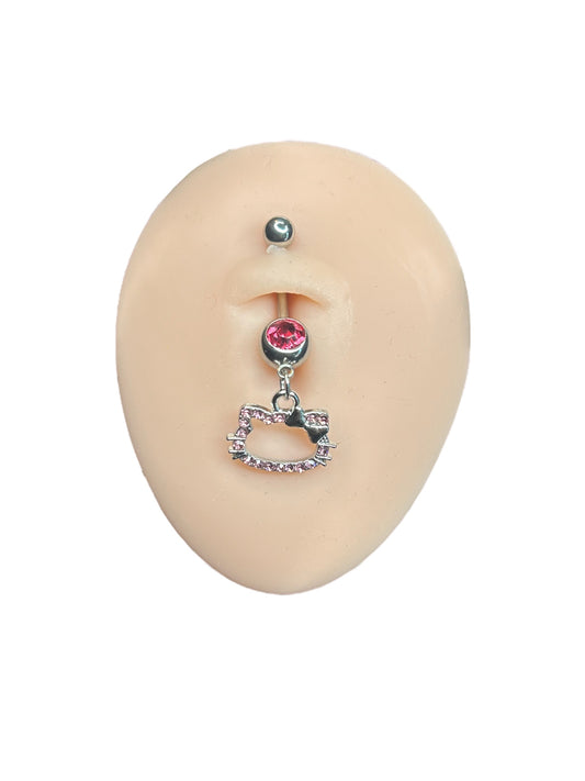 Pink hello kitty belly ring