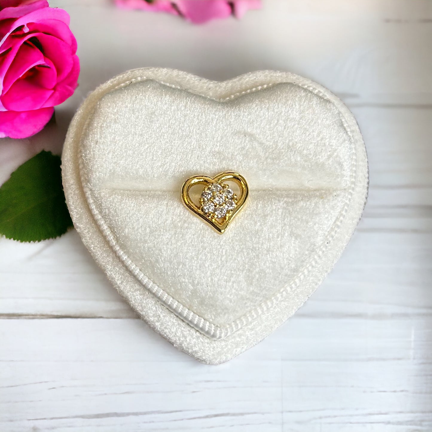 Icy heart nose ring