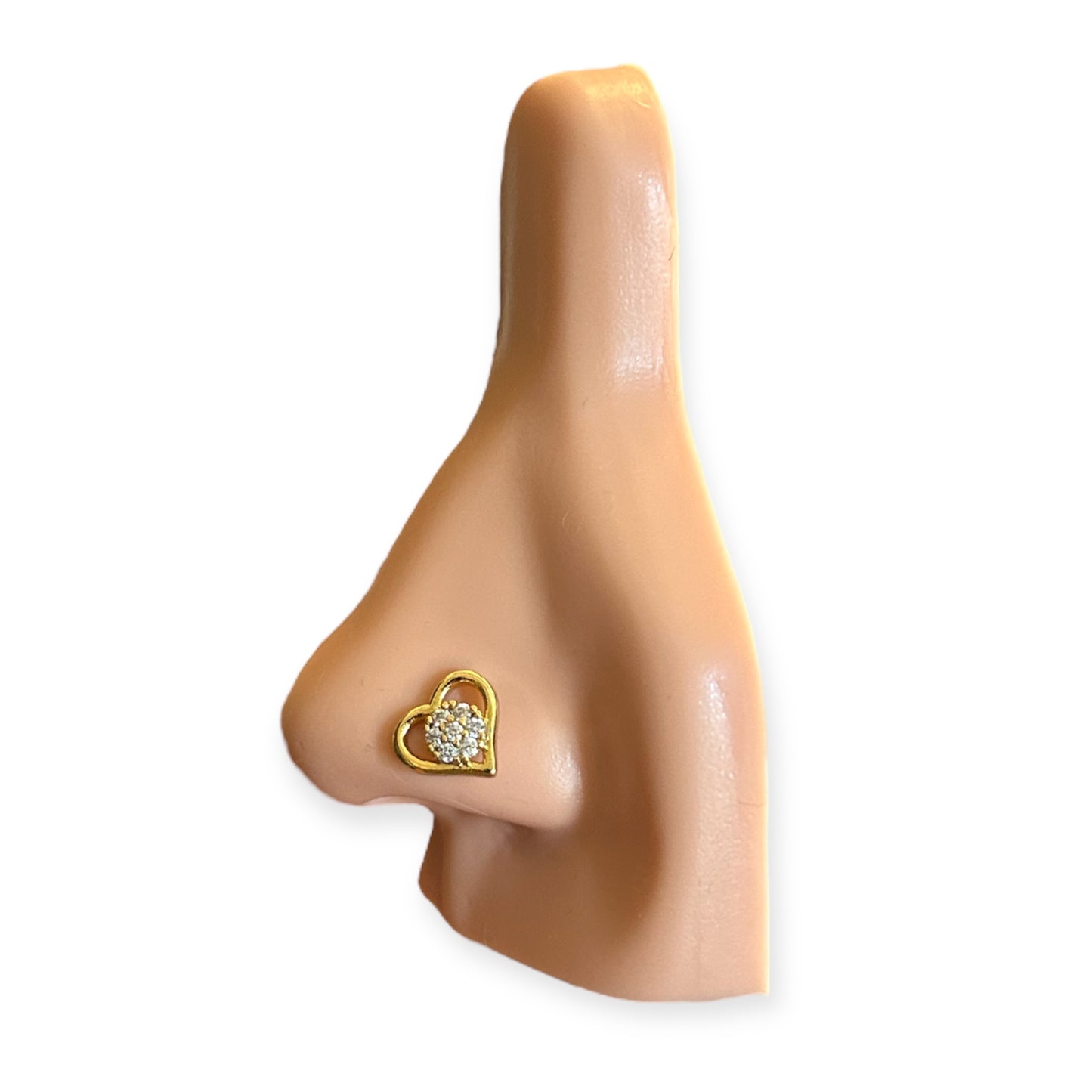 Icy heart nose ring