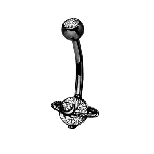 Dark saturn belly ring