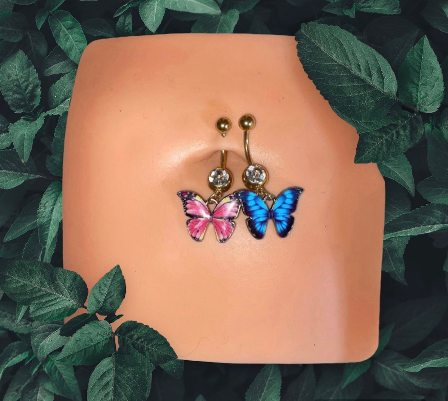 Butterfly belly ring